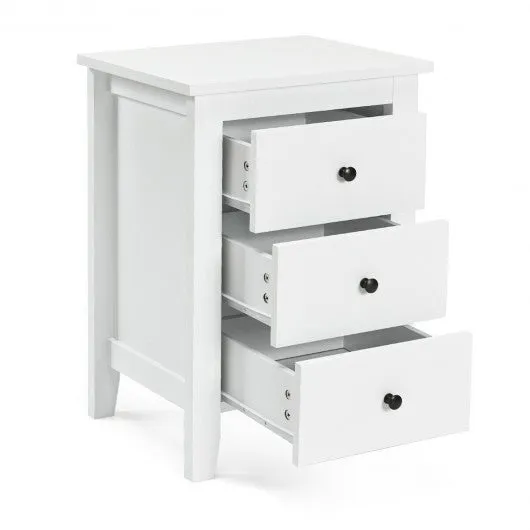 2 pcs Nightstand End Beside Table Drawers