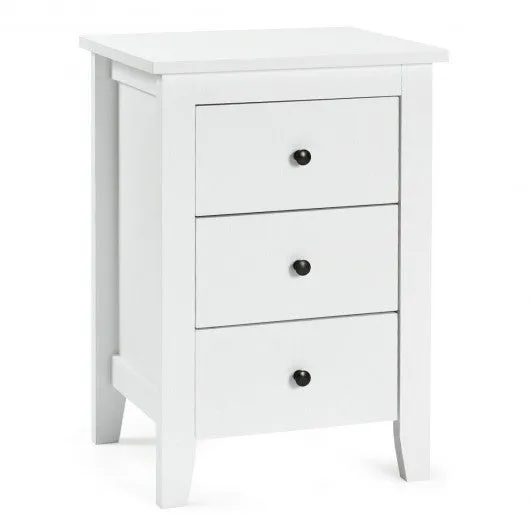 2 pcs Nightstand End Beside Table Drawers