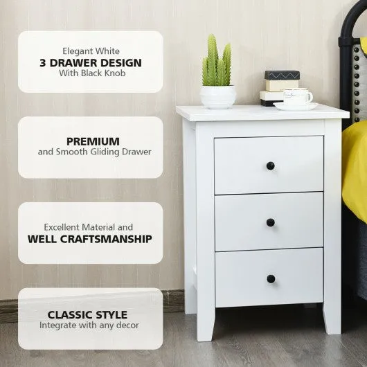 2 pcs Nightstand End Beside Table Drawers