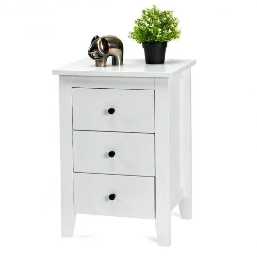2 pcs Nightstand End Beside Table Drawers