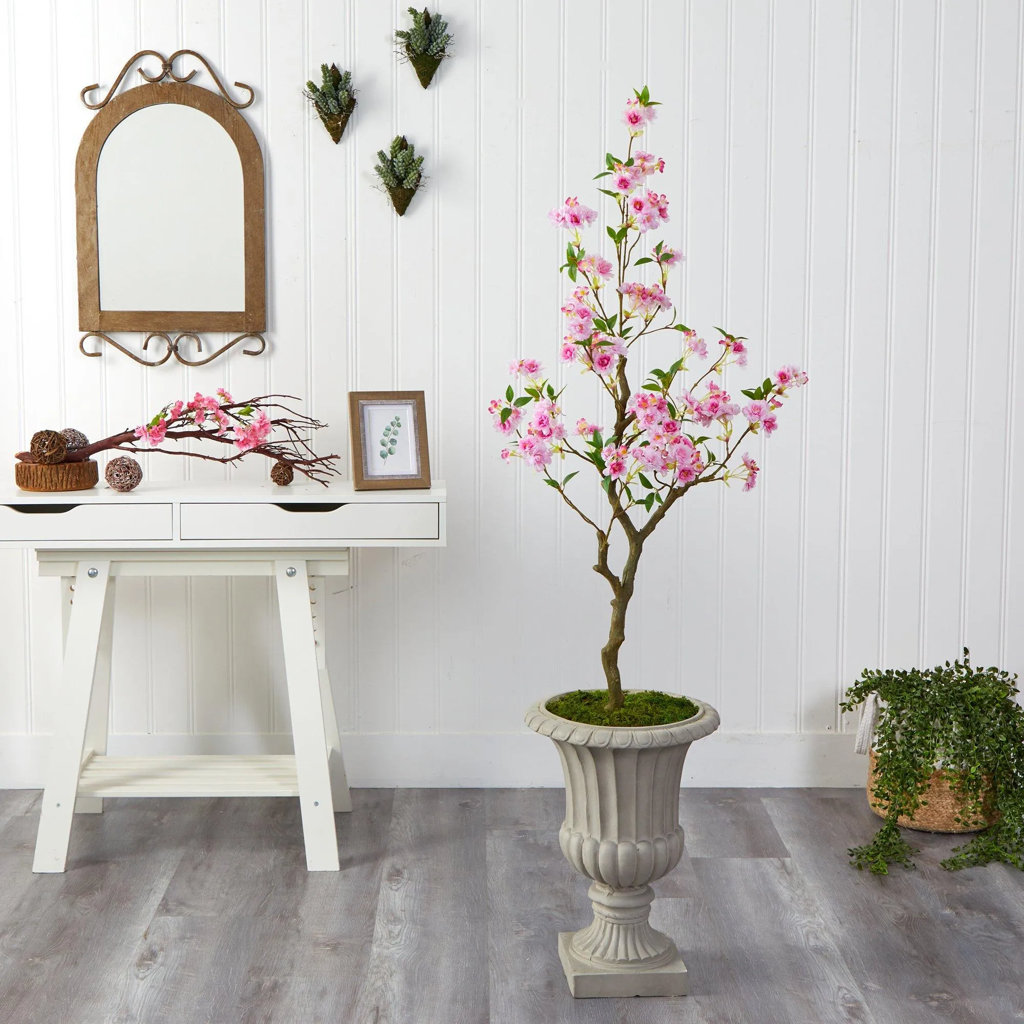 5’ Cherry Blossom Artificial Tree in Sand Finished Urn