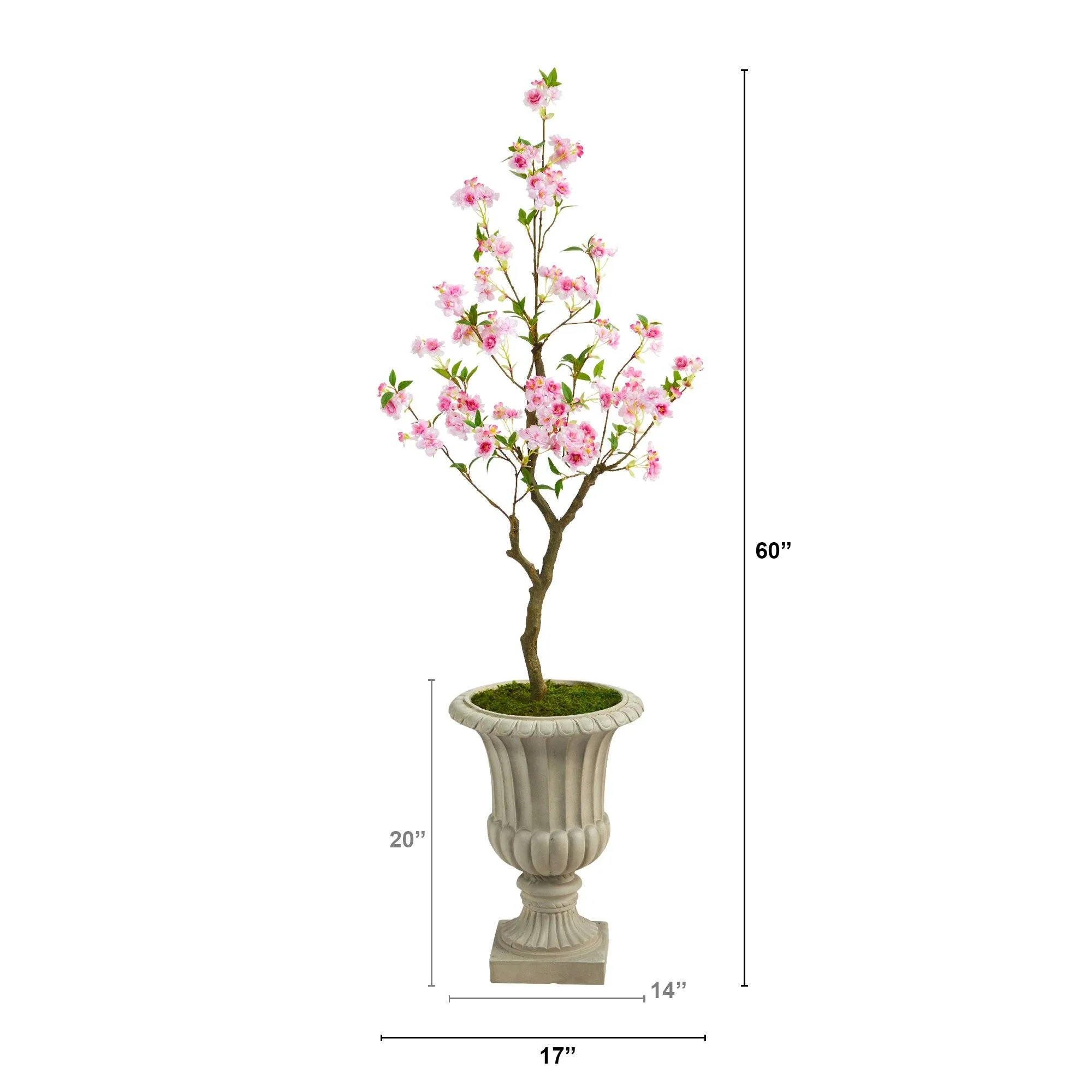 5’ Cherry Blossom Artificial Tree in Sand Finished Urn