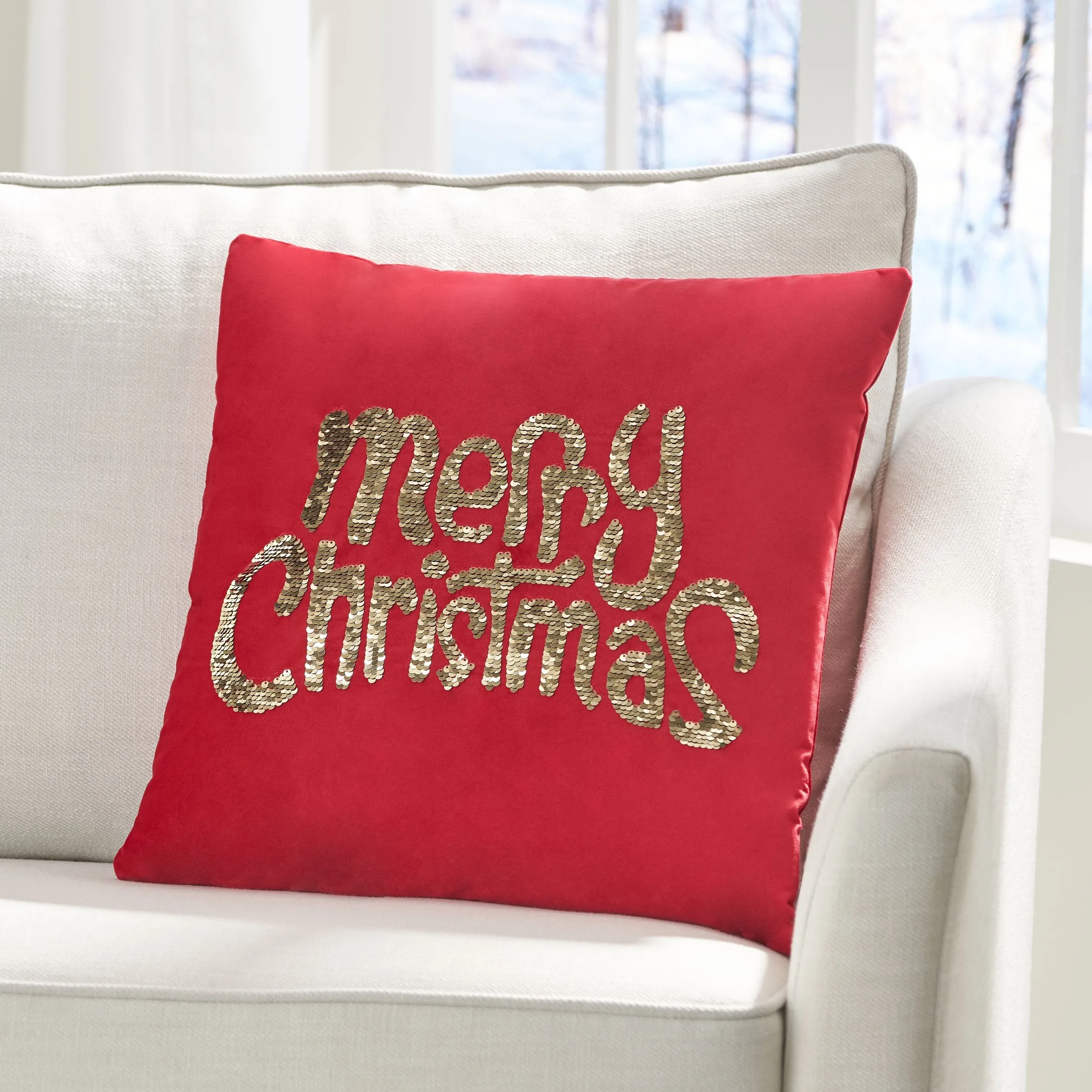 Bolivar Glam Velvet Christmas Throw Pillow