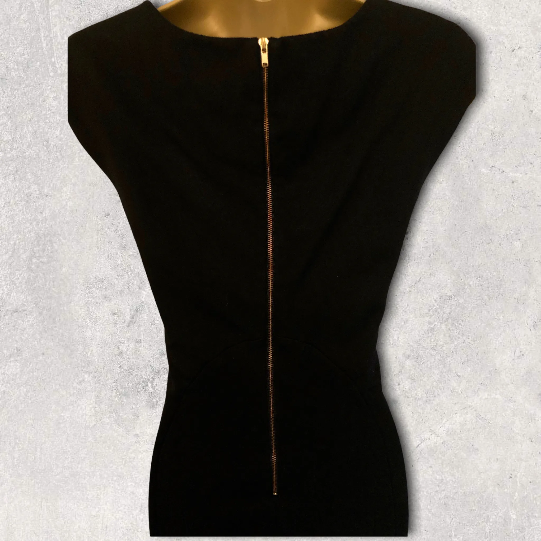 Catherine Maladrino Black Sleeveless Pencil Dress UK 6 US 2 EU 34