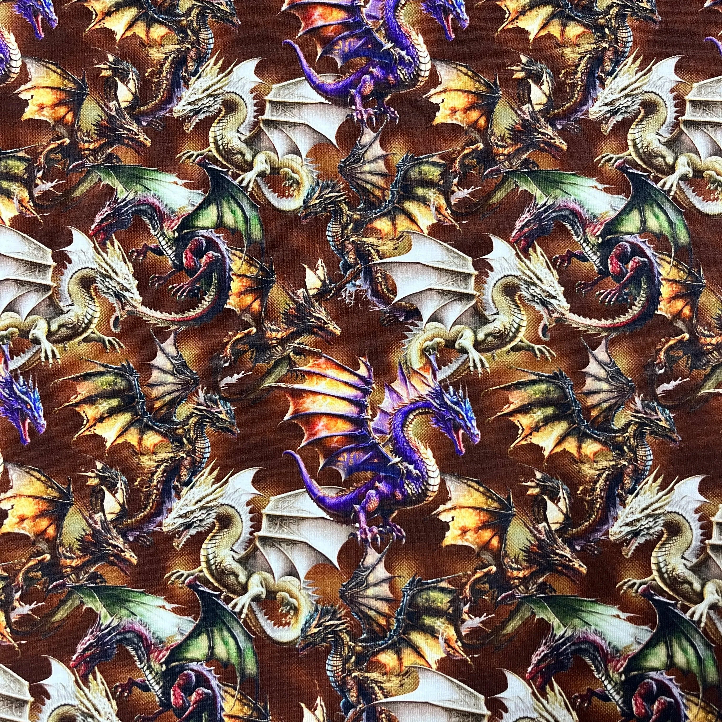 Dragon Toss on Bamboo/Spandex Jersey Fabric