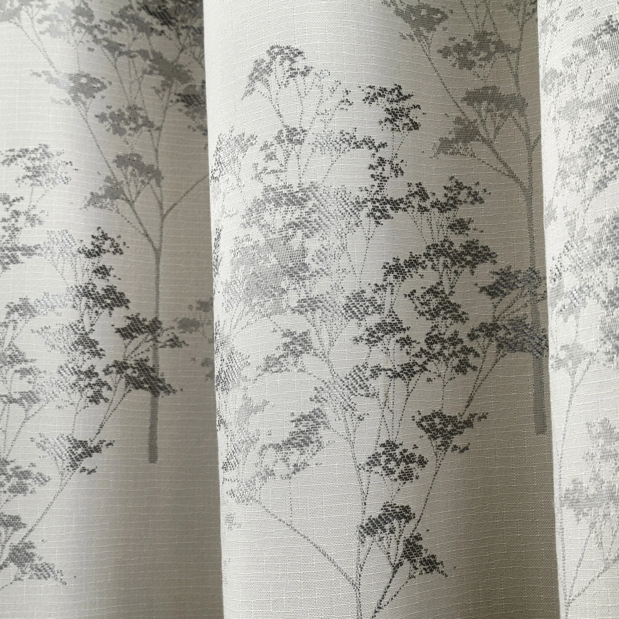 Elmwood Pair of Eyelet Curtains by Curtina in Silver