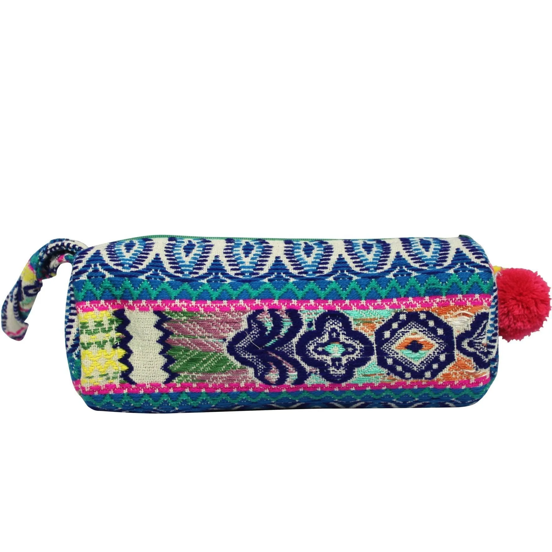 Embellished Tube Make Up Bag - Turquoise