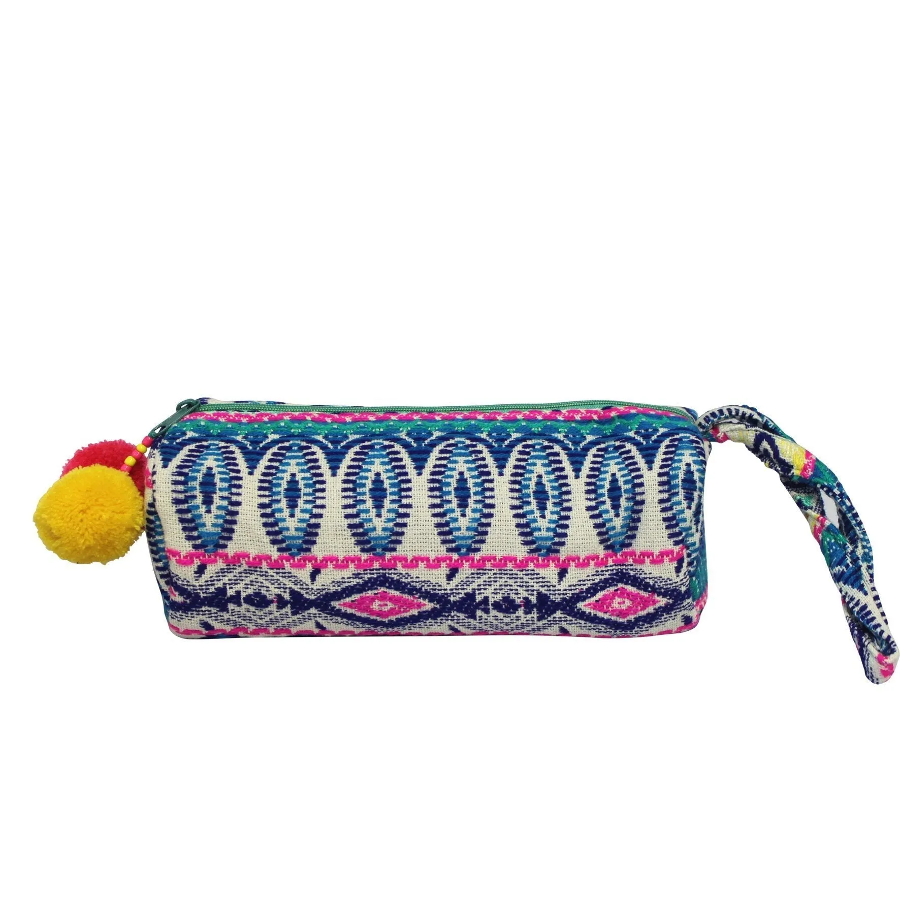 Embellished Tube Make Up Bag - Turquoise