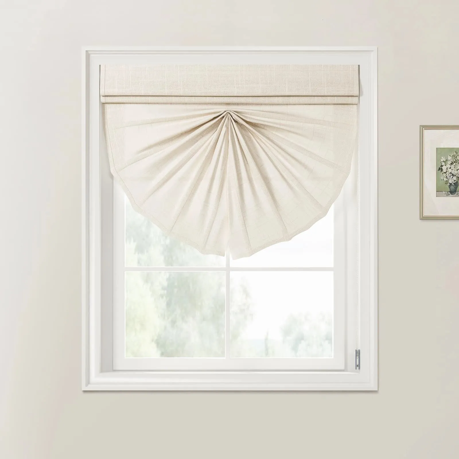 Ian Linen Fan Roman Shades Cord Lift