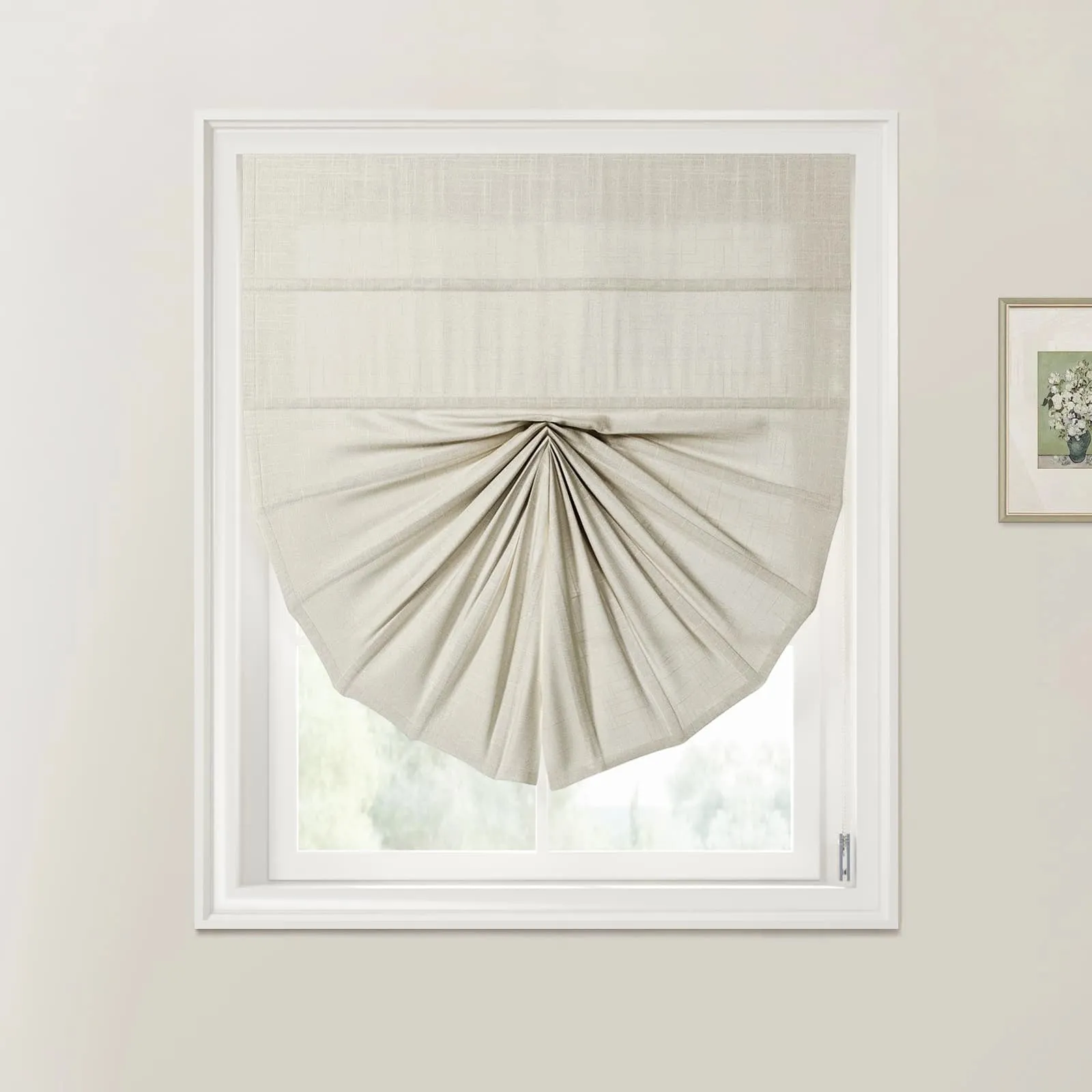 Ian Linen Fan Roman Shades Cord Lift