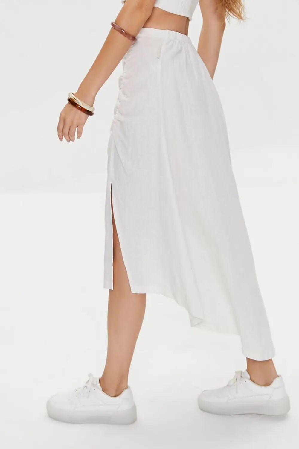 Linen skirt Kendall   Kylie Forever 21, white