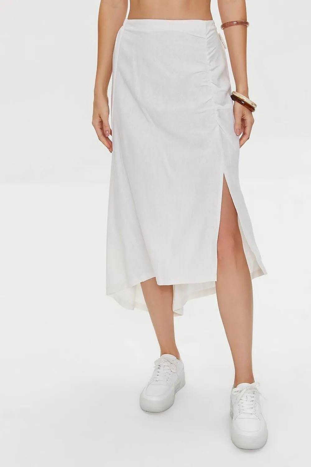 Linen skirt Kendall   Kylie Forever 21, white