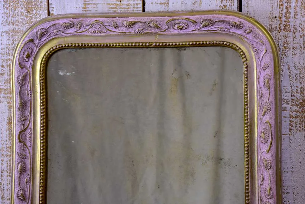 Louis Philippe mirror with pink frame - 19th Century 21¼" x 28¼"