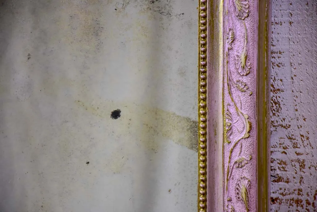 Louis Philippe mirror with pink frame - 19th Century 21¼" x 28¼"