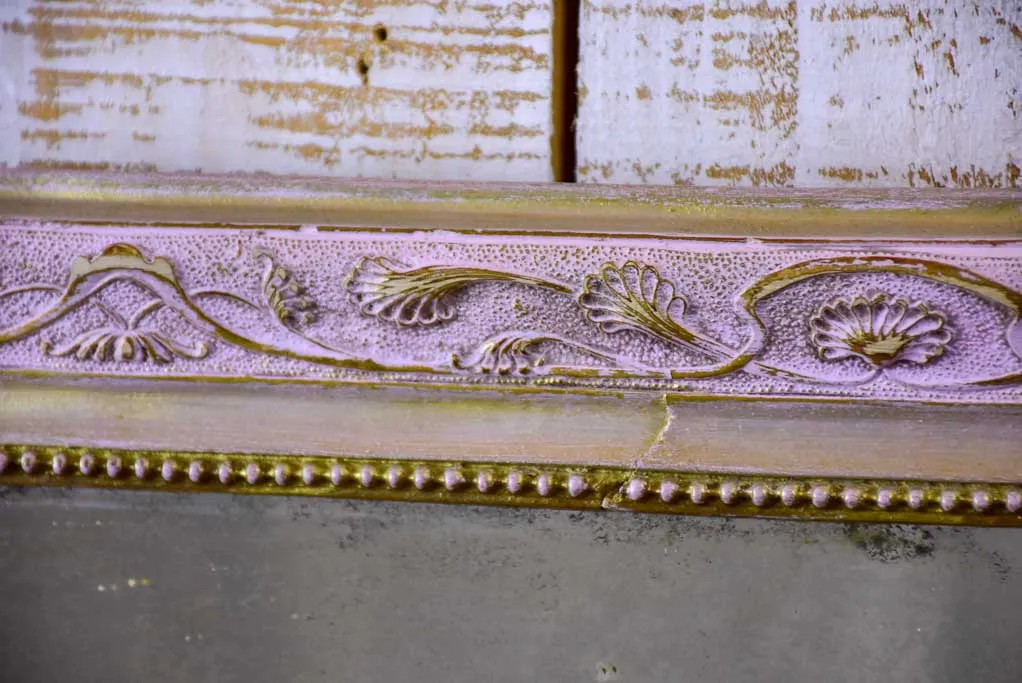 Louis Philippe mirror with pink frame - 19th Century 21¼" x 28¼"