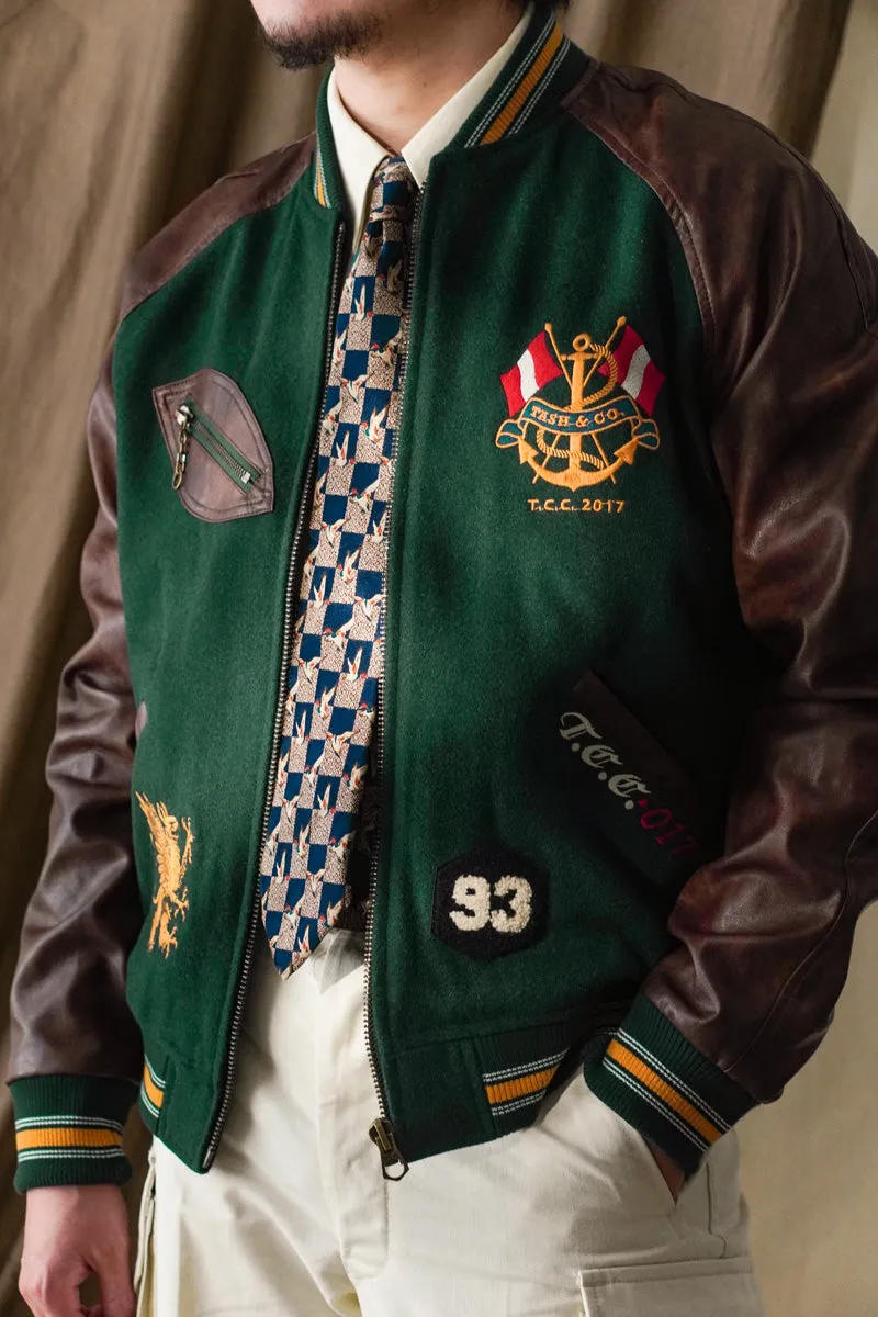 Men's Preppy Style Woolen Baseball Jacket