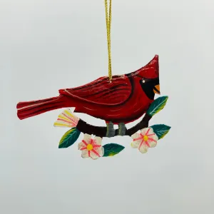 Metal Red Cardinal Ornament