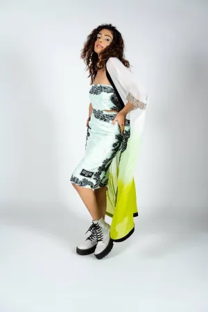 Mint Green Printed Skirt Set