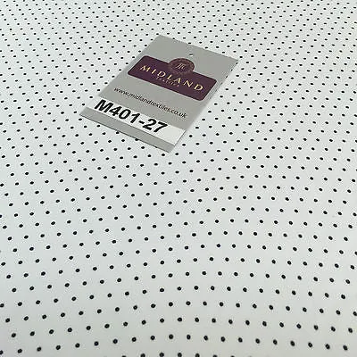 Optical White & Black Small Dotted Light chiffon Printed fabric 58" M401-27 Mtex