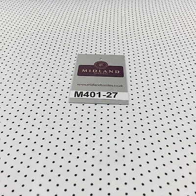 Optical White & Black Small Dotted Light chiffon Printed fabric 58" M401-27 Mtex