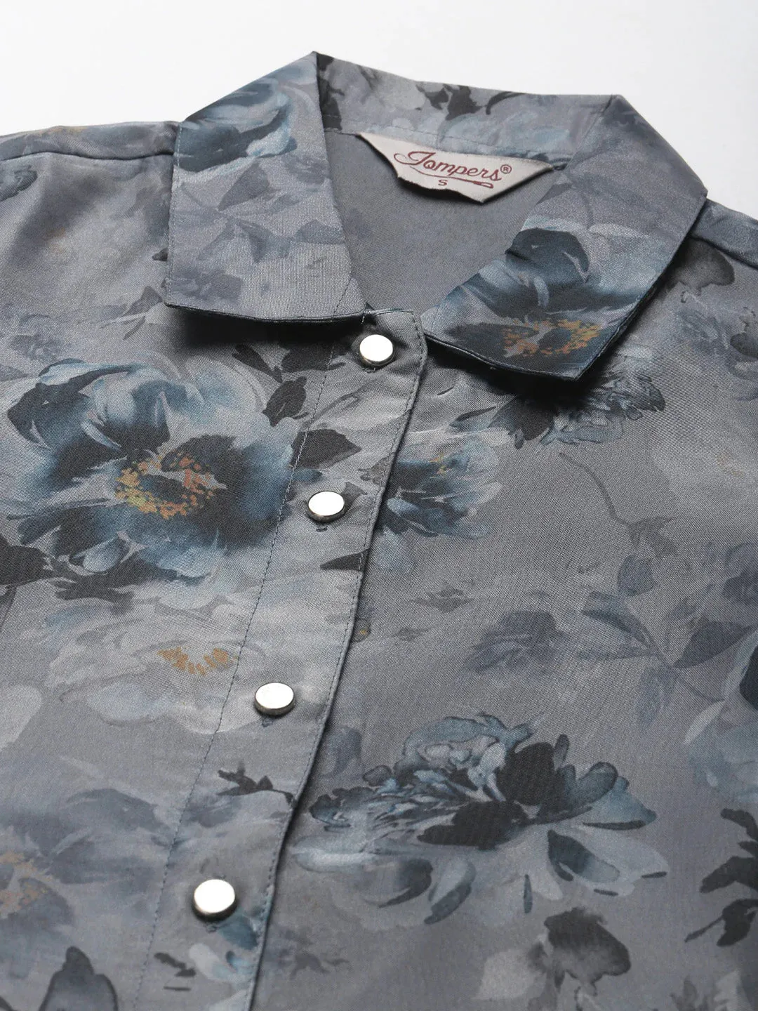 Organza Printed Puff Sleeves Kurta