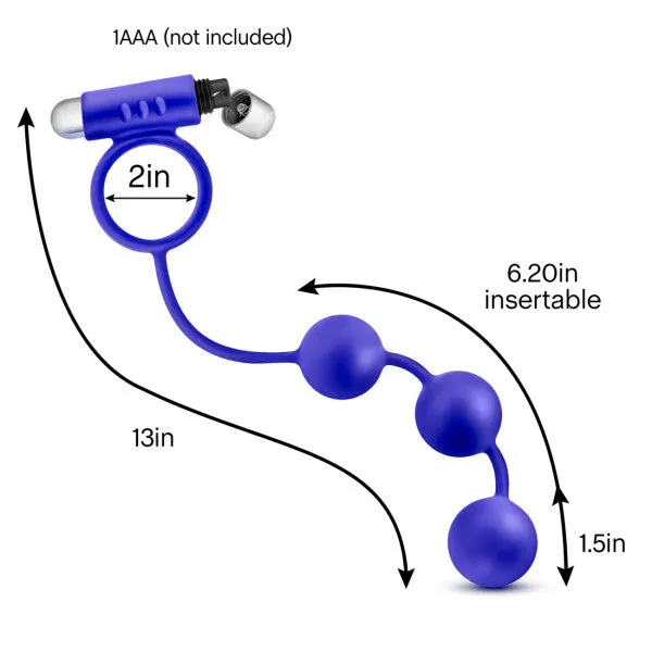 Performance Penetrator Anal Beads WVibrating Cockring Indigo