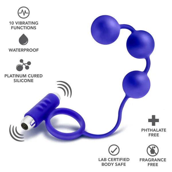Performance Penetrator Anal Beads WVibrating Cockring Indigo