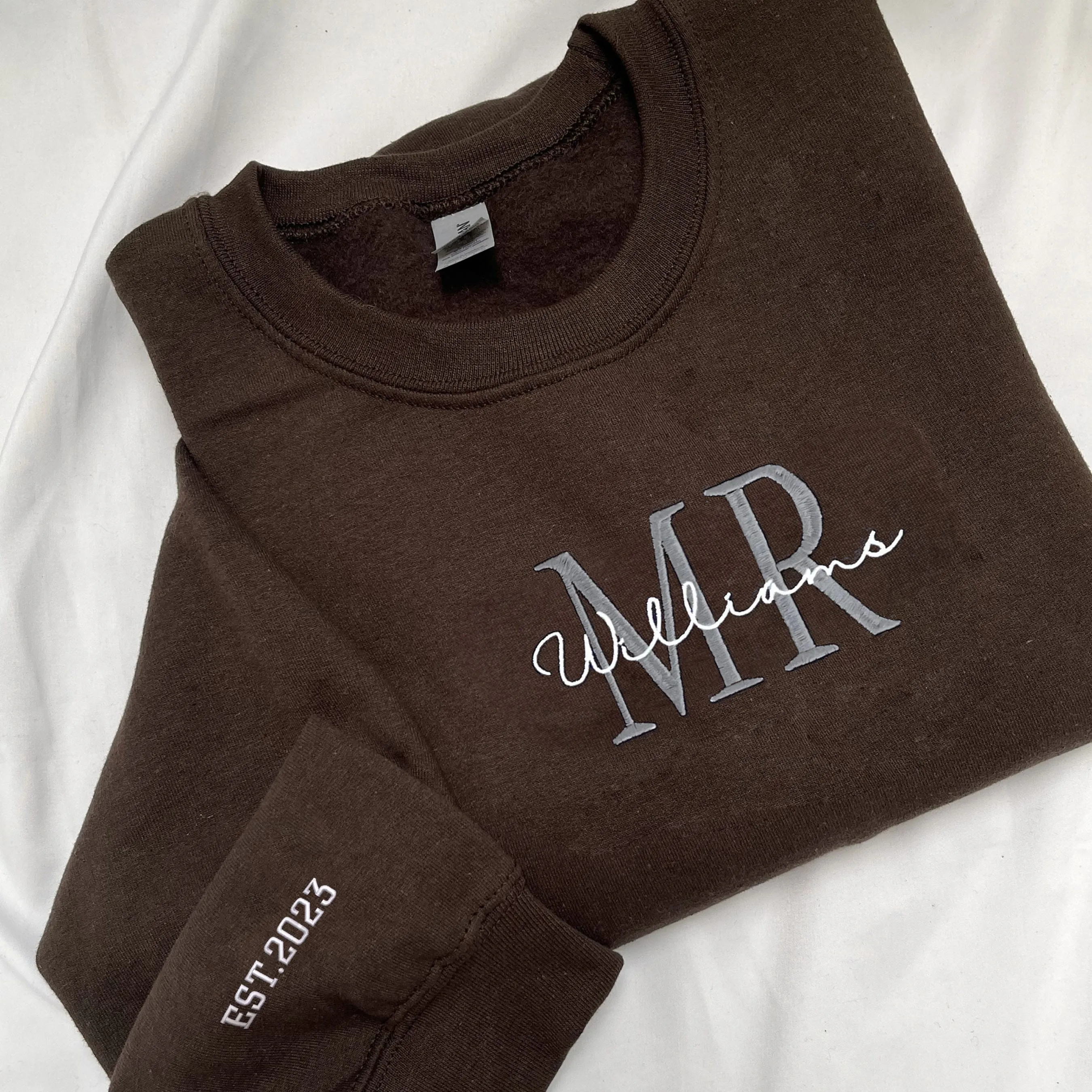 Personalized Unique Bridal Shower Gifts for Him and Her with Mr Mrs Sweatshirt