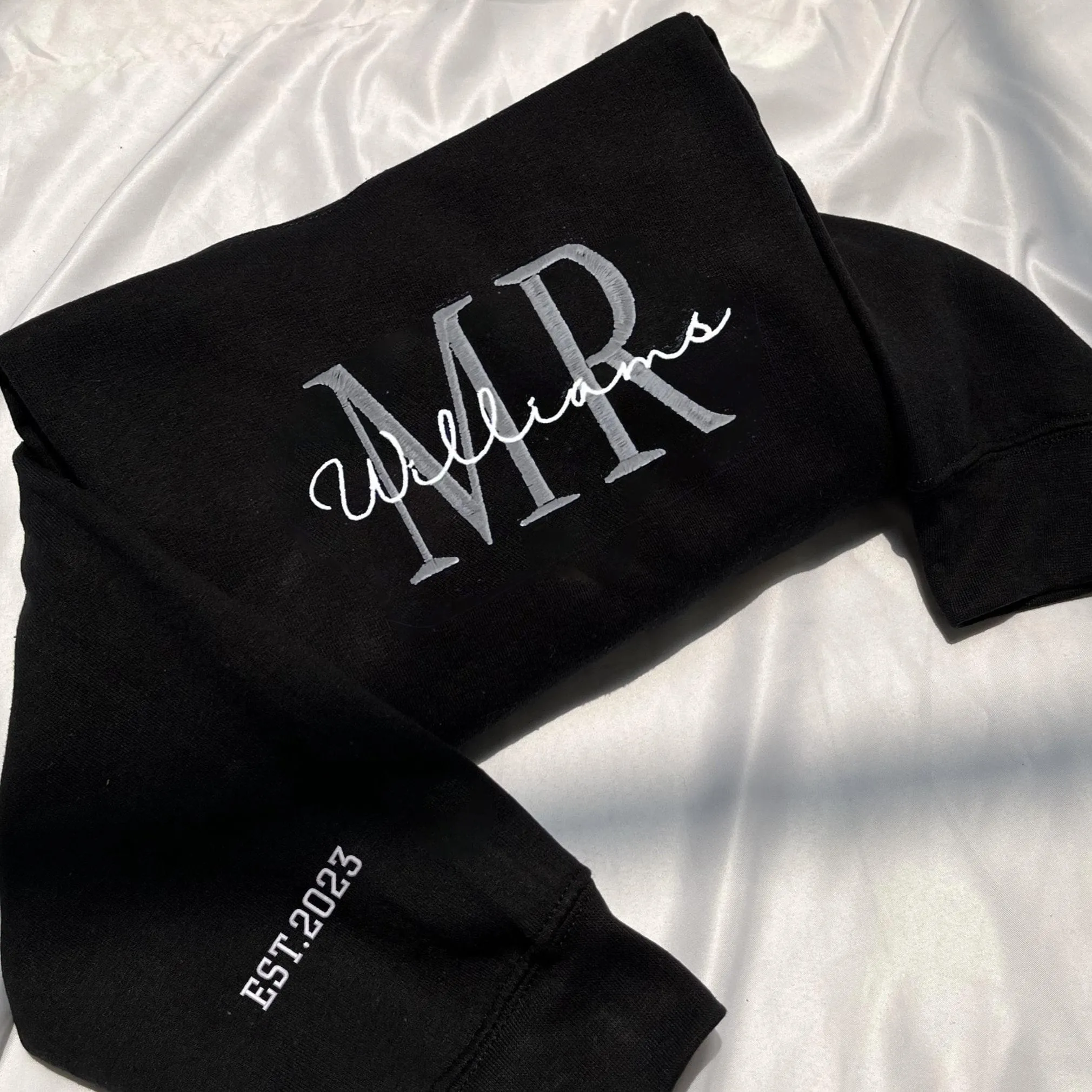 Personalized Unique Bridal Shower Gifts for Him and Her with Mr Mrs Sweatshirt