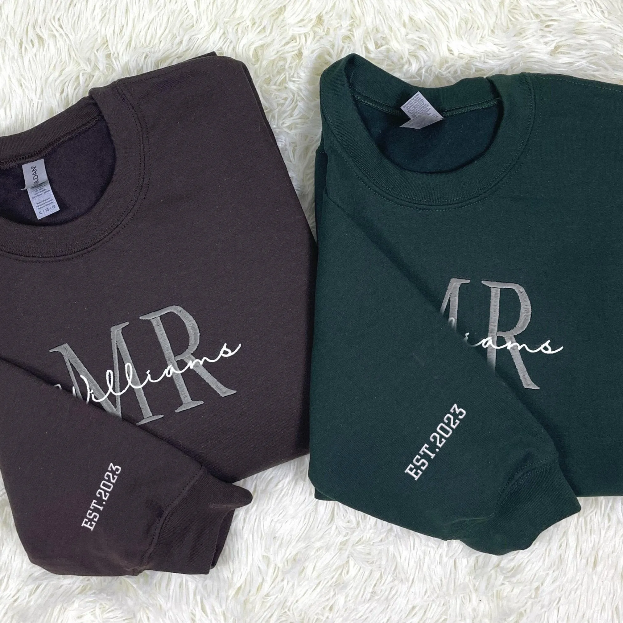Personalized Unique Bridal Shower Gifts for Him and Her with Mr Mrs Sweatshirt