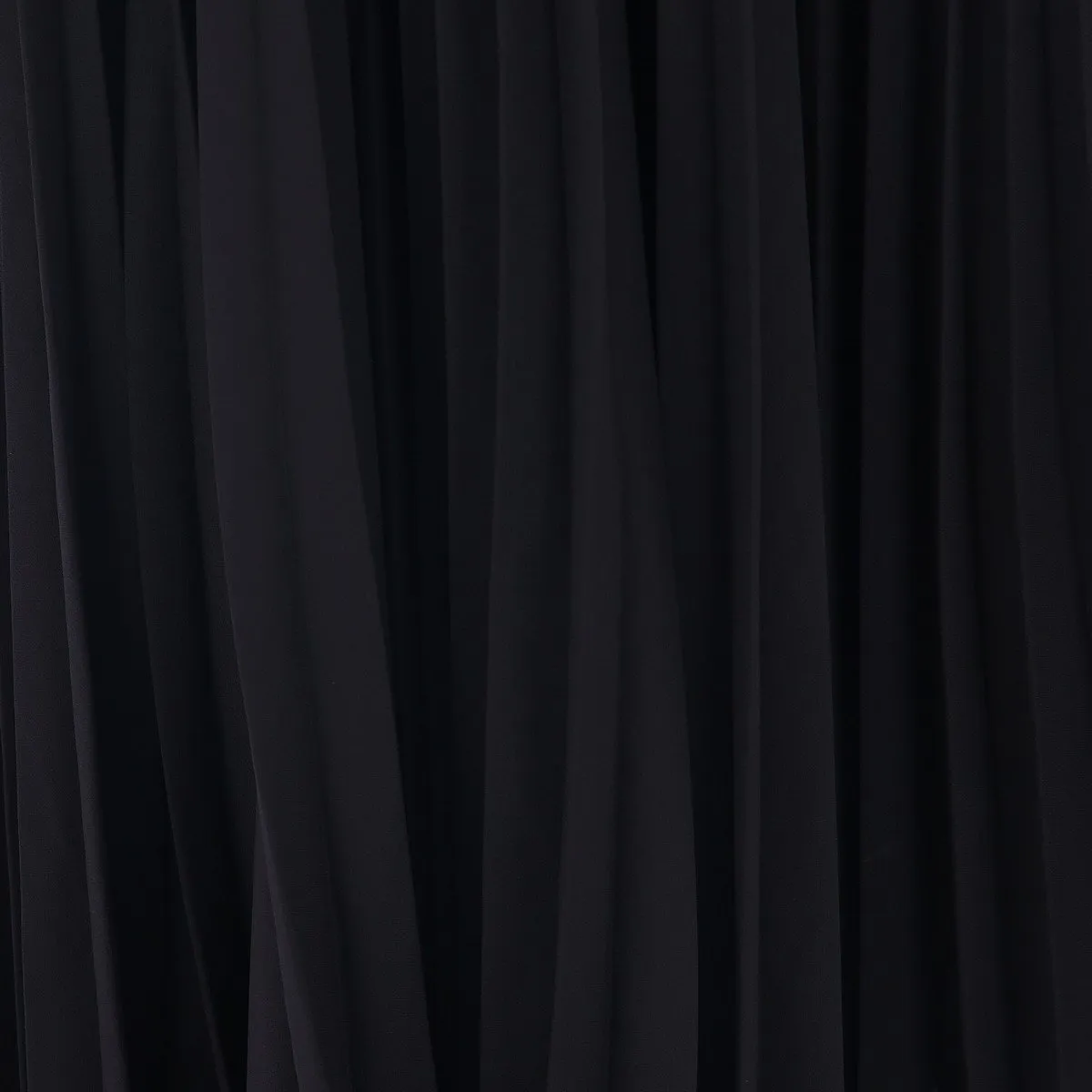 Pleated Crepe Maxi Skirt, Black