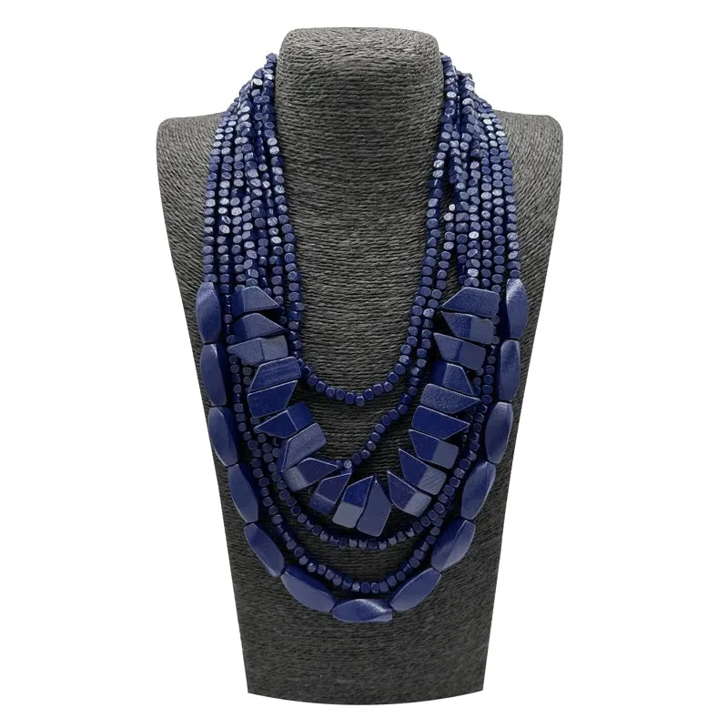 TEEK - Bohemian Multilayer Wood Bead Handmade Necklace