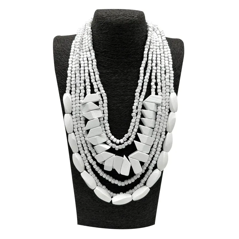 TEEK - Bohemian Multilayer Wood Bead Handmade Necklace