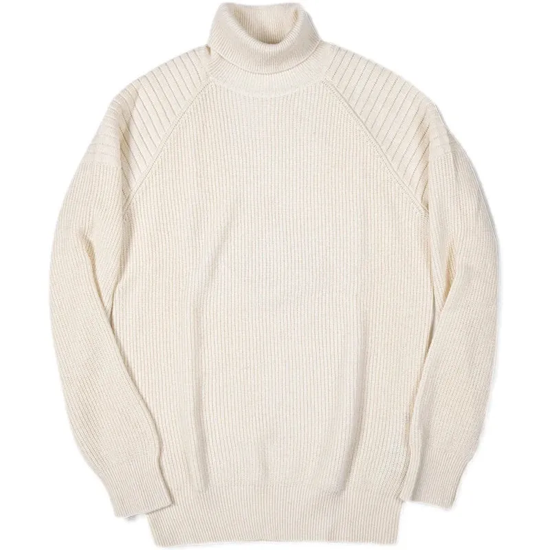 Turtleneck Sweater 100% Merino Wool Pullover - Men's Knit Jumper