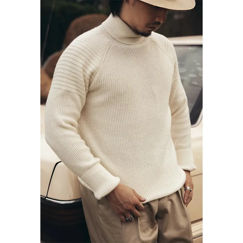 Turtleneck Sweater 100% Merino Wool Pullover - Men's Knit Jumper