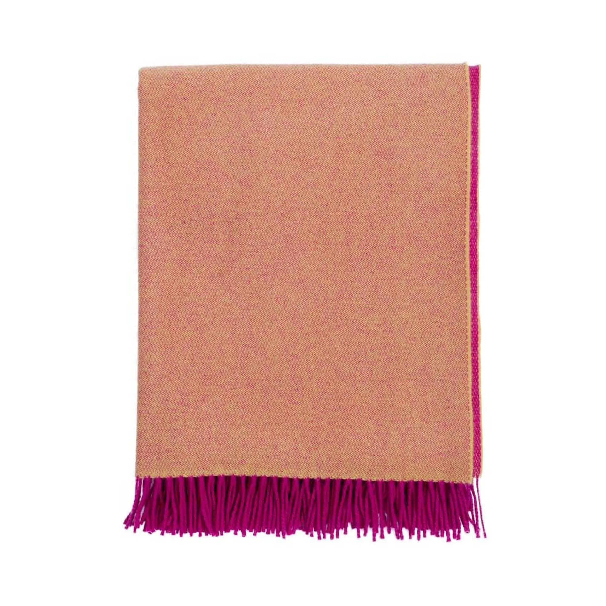 Ulster Weavers Merino Wool Throw - Ochre Yellow/Cerise Pink (145cmx175cm)