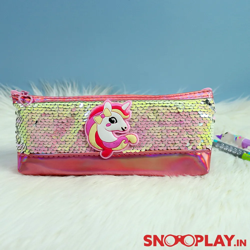 Unicorn Glitter Pencil Pouch - Assorted Colours