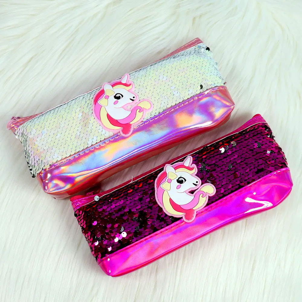 Unicorn Glitter Pencil Pouch - Assorted Colours