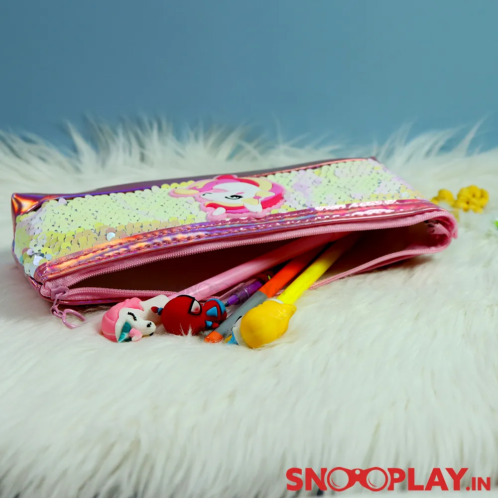 Unicorn Glitter Pencil Pouch - Assorted Colours