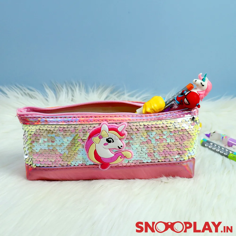 Unicorn Glitter Pencil Pouch - Assorted Colours