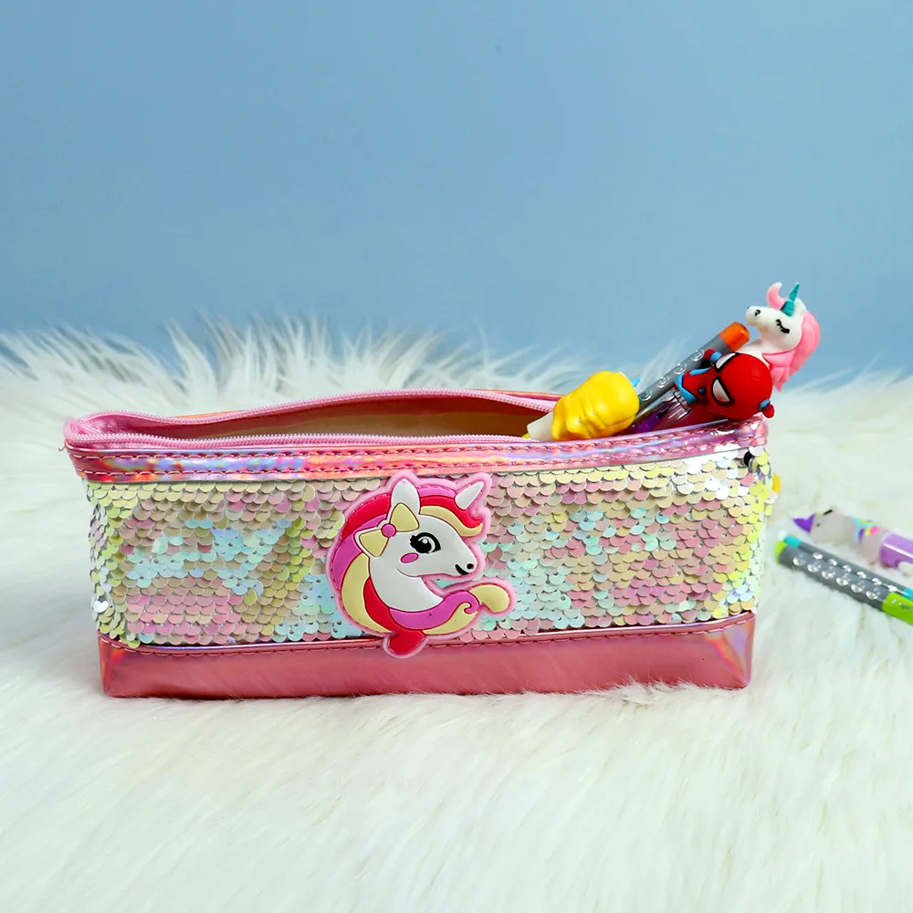 Unicorn Glitter Pencil Pouch - Assorted Colours