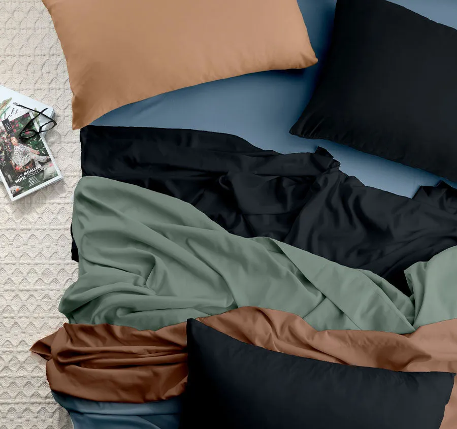 Vintage Washed Soft Microfibre Sheet Set Range Sea Mist