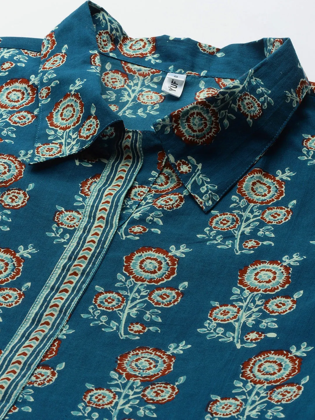 Women Blue Cotton Top