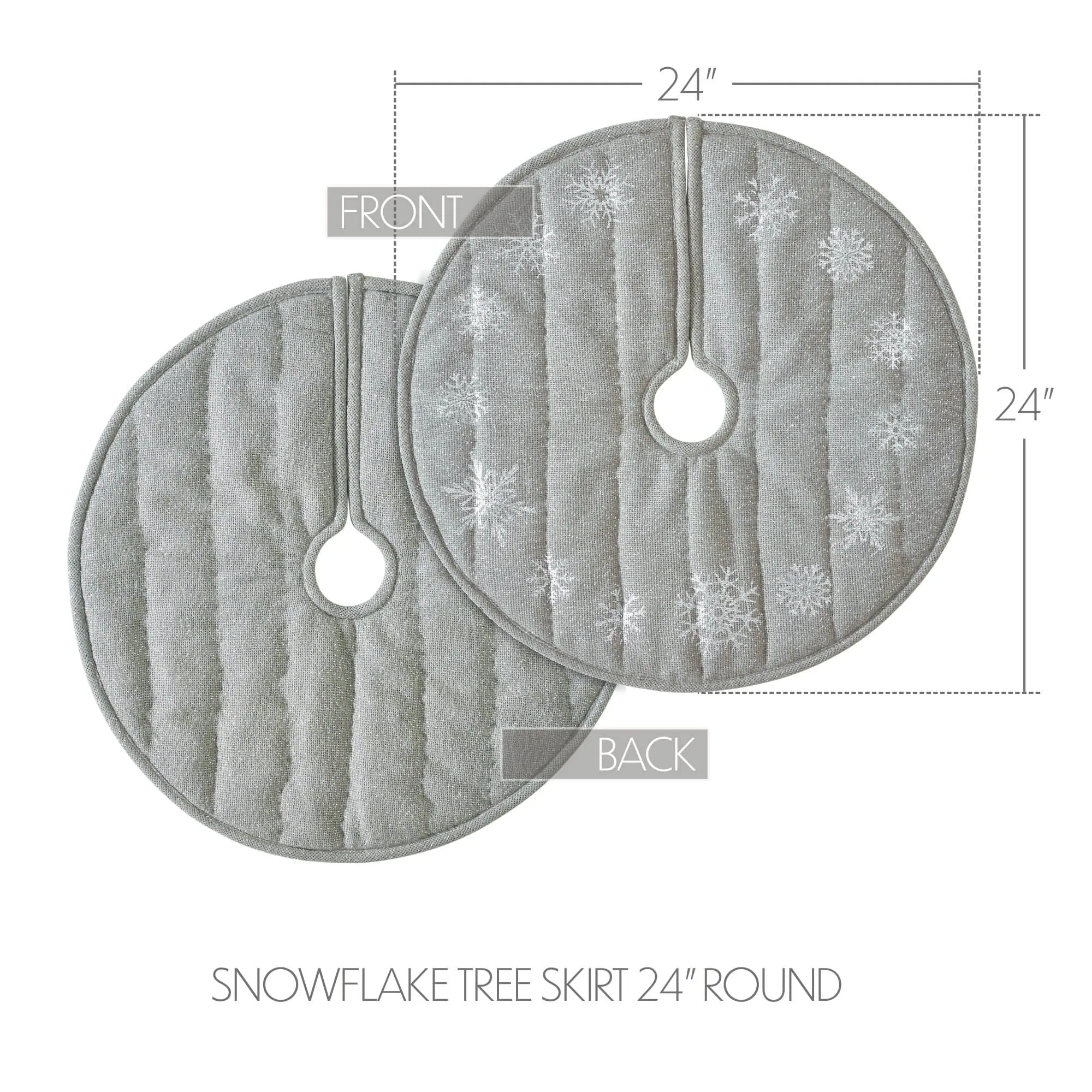 Yuletide Burlap Dove Grey Tree Skirt 24"