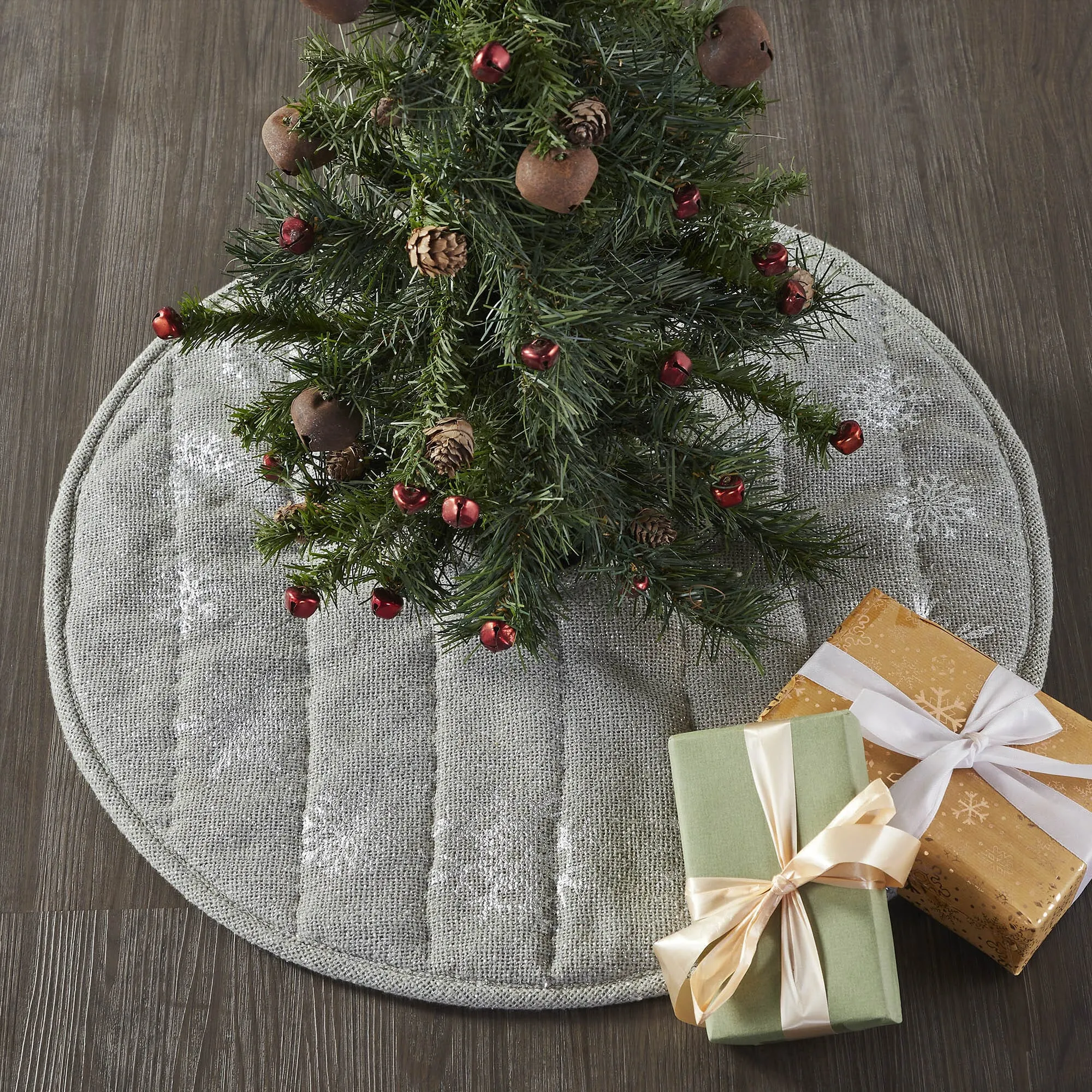 Yuletide Burlap Dove Grey Tree Skirt 24"